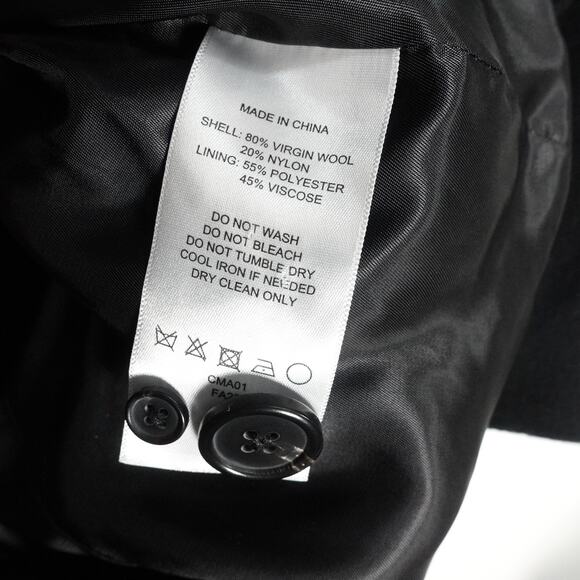 NWOT Quince Women's XL Mod Italian Wool Cocoon Coat Preppy Black $170 4615 - Picture 12 of 12